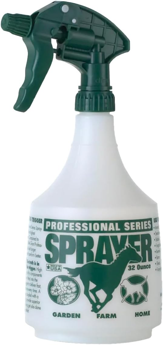 Little Giant® Professional Spray Bottle | All Purpose General Use Spray Bottle | Heavy Duty Horse Sprayer | 32 Ounces | Green