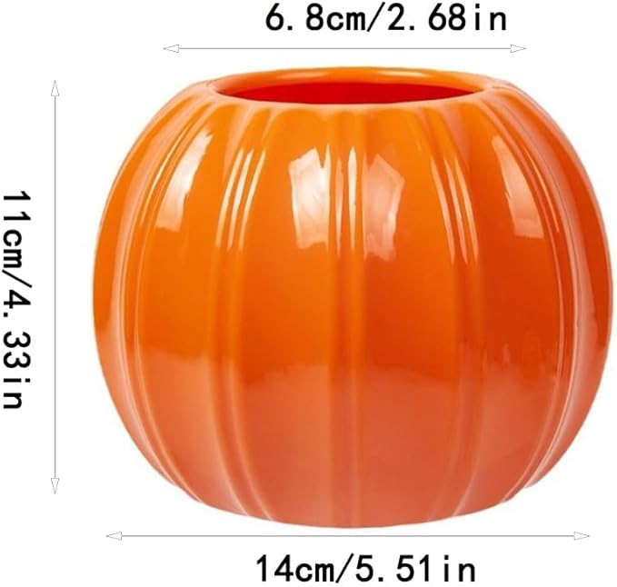 Plastic Pumpkin Flowerpot Pumpkin Shape Vase Pumpkin Planter Mini Plant Pot for Indoor Outdoor Home Garden Decor Tabletop Ornaments Garden Accessories（Plastic）