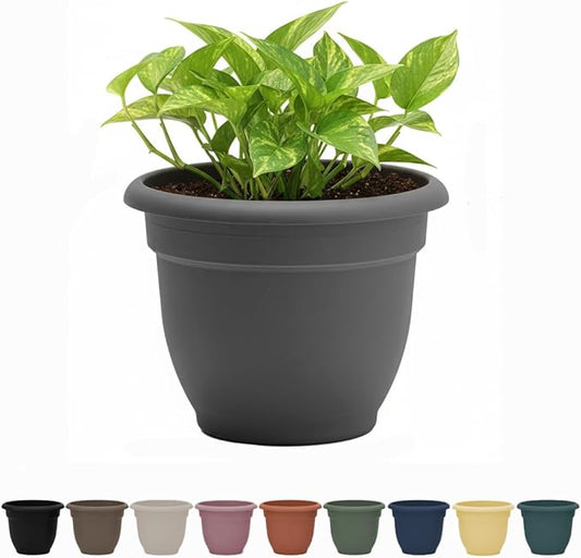 Bloem AP20908 Ariana Self Watering Planter 20", Charcoal Gray