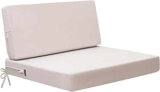 idee-home Outdoor Cushions for Patio Furniture, Outdoor Seat Cushion, Waterproof Couch Hampton Bay Deep Seat Replacement Chair Cushions for Garden Lawn Deck Backyard, 26.5 x 26.5 Beige