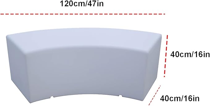 Outdoor Curved Benches LED Lounge Chair with Remote Illuminated Garden Bench Dimmable Mood Lighting Light for Garden Patio Deck Bar