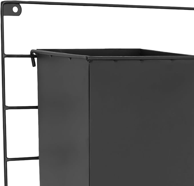Vertical Garden Wall Planter, Wall Mounted Plant Holder with Grid and 3 Pots, Indoor Outdoor Hanging Garden Planter for Patio Herb Load Capacity 44.09 lbs 19.69x19.69inch (Black)