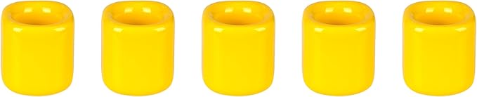 Mega Candles 5 pcs Yellow 1/2 Inch Diameter Ceramic Chime Ritual Spell Candle Holders, Great for Casting Chimes, Meditation, Rituals, Spells, Vigil, Witchcraft, Wiccan Supplies