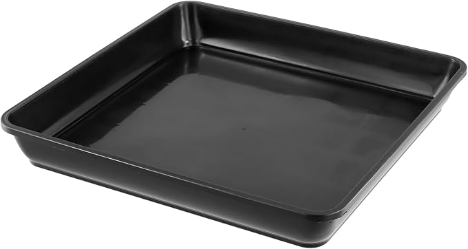 SOUJAP 20 Pack Black Square Plant Saucer, 8.7 Inch Inner Flower Pot Drip Tray for Outdoor Indoors,10 Inch Outer