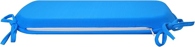 SleepMan Outdoor 17"x16" Chair Cushions with Ties Set of 2, Water Resistant All Weather U-Shape Seat Pads for Patio Garden Furniture Indoor Fade Resistant Patio Cushions (Sky Blue)