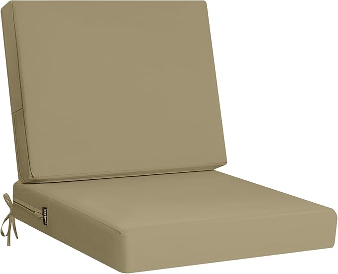 idee-home Outdoor Cushions for Patio Furniture, Outdoor Seat Cushion, Waterproof Couch Hampton Bay Deep Seat Replacement Chair Cushions for Garden Lawn Backyard Deck, 24 x 26