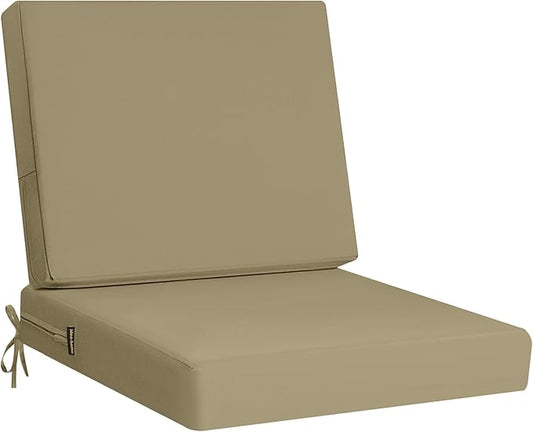 idee-home Outdoor Cushions for Patio Furniture, Outdoor Seat Cushion, Waterproof Couch Hampton Bay Deep Seat Replacement Chair Cushions for Garden Lawn Backyard Deck, 24 x 26