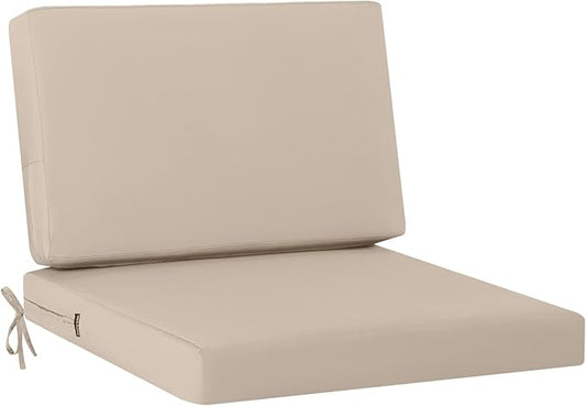 idee-home Outdoor Cushions for Patio Furniture, Outdoor Seat Cushions 28.5 x 28.5 Waterproof & Fade Resistant Couch Sofa Replacement Deep Couch Chair Cushion for Yard Garden Deck, Beige