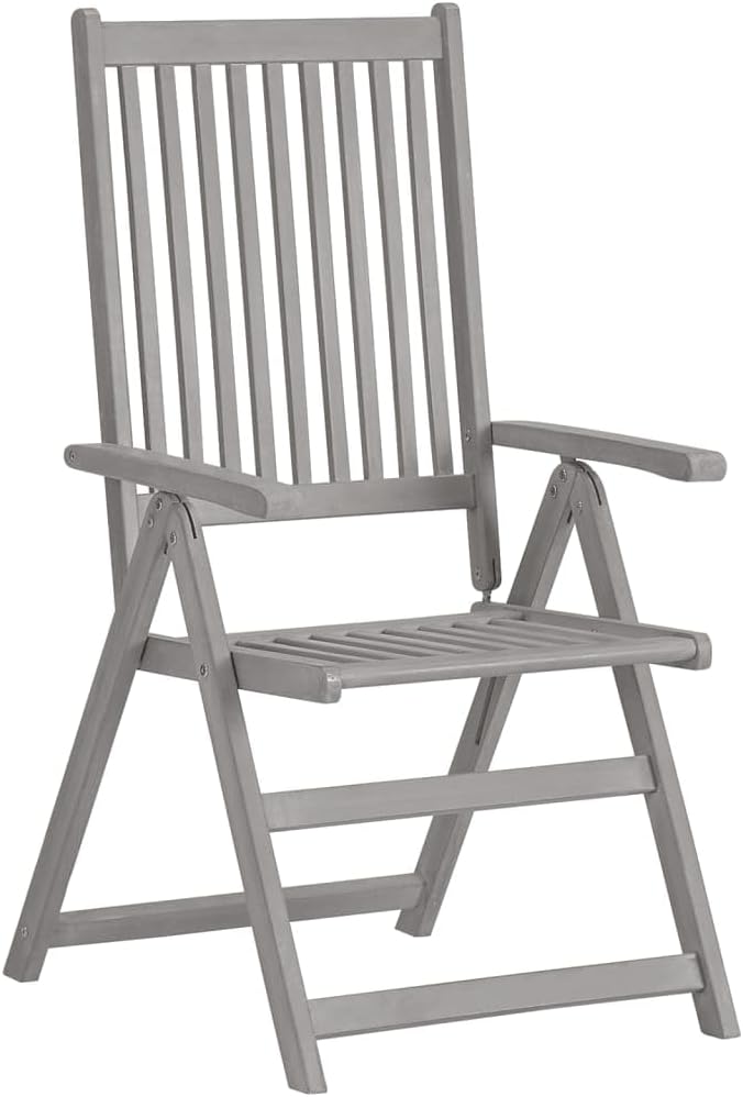 Garden Reclining Chairs 3 pcs with Cushions Solid Acacia Wood