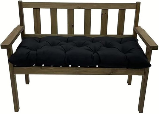 Outdoor Waterproof Bench Cushions, Garden Bench Cushion Tufted Chair Pad, 20 x 40 in Replacement Seat Pad Cushion for Outdoor Garden Patio Bench Porch Swing, Black