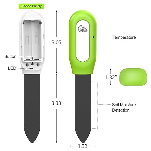 Zigbee Garden Soil Moisture & Temperature Meter, 2-Pack, Compatible with Tuya Smart App, Home Assistant (ZHA & Zigbee2MQTT)