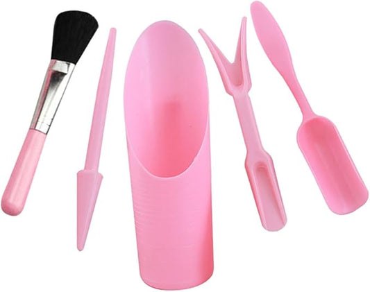 Succulent Planting Gardening Hand Tool Set with Transplanting Spade, Soil Scoop, Cleaning Brush, and Cultivator for Bonsai and Flowerpot Care, Pink Gardening Accessories Kit
