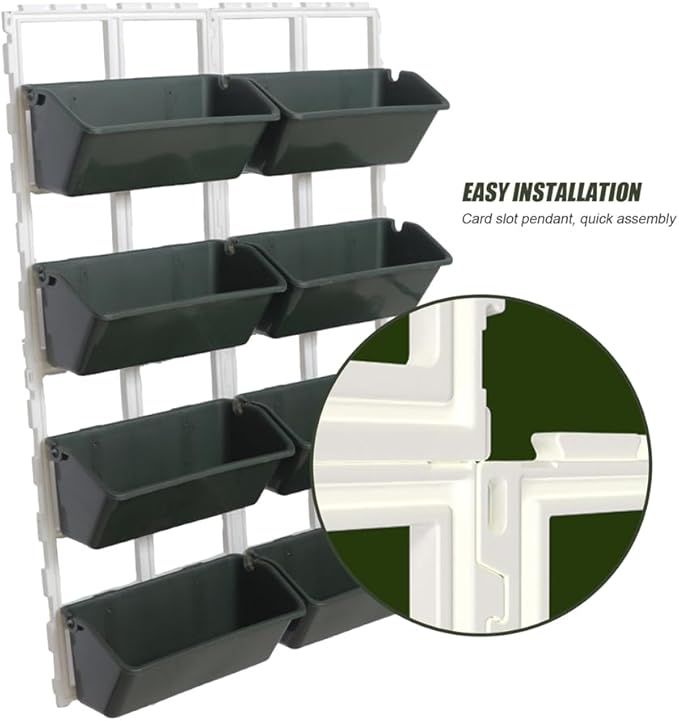 Vertical Garden Wall Planter, 4-Tier Stackable Wall Planter Indoor Outdoor with 8 Pockets, Wall Mount Flower Pot Holder for Vegetables, Flowers, Herbs