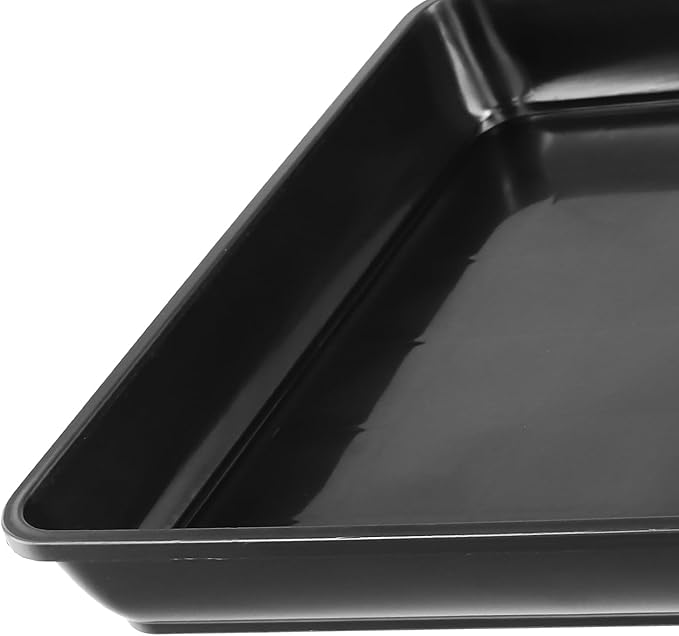 SOUJAP 20 Pack Black Square Plant Saucer, 8.7 Inch Inner Flower Pot Drip Tray for Outdoor Indoors,10 Inch Outer