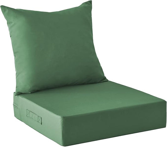 Outdoor Cushions for Patio Furniture,Outdoor Seat Cushion Set 24 x 24 x 5.75 Inch,Waterproof & Fade Resistant Outdoor Chair Cushions,Deep Patio Chair Cushion with Removable Cover,ForestGreen