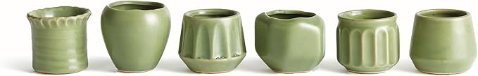 Napa Home & Garden DEZIE MINI POTS Set of 6 Green