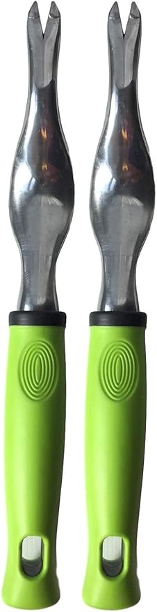Garden Guru Hand Weeder Tool with Ergonomic Handle - Weed Puller for Planting, Weeding, Flower and Vegetable Care in Lawn Garden Yard | Rust Resistant (2 Pack)