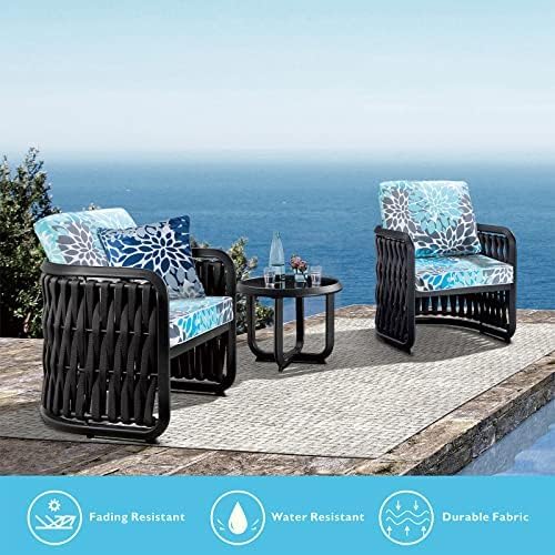 JMGBird Premium Outdoor Cushions Set - 22"x22" Complete 4-Piece Deep Seat Outdoor Chair Cushion for Patio Furniture