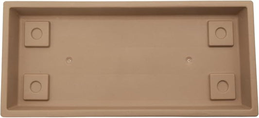 The HC Companies Venetian Rectangular Plant Tray - 17.5" Saucer for 18" Planter Pot, Plastic Drip Tray for Drainage - Indoor & Outdoor Use, Sandstone