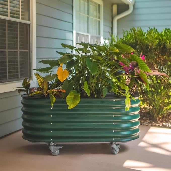 Vego garden 2 x 4 ft Self Watering Rolling Garden Bed-British Green