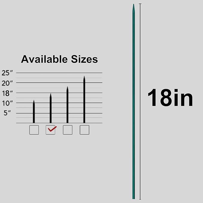50 PCS 18” Wood Plant Stakes Garden Tomato Sticks Plant Stakes & Supports for Potted Plants, Comes with 100 pcs Green Twist tie