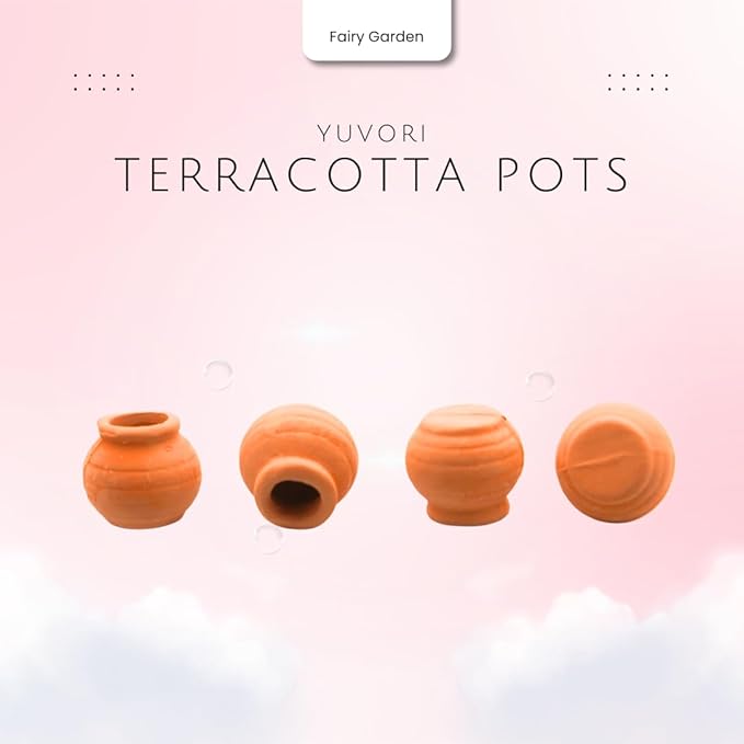 Mini Terracotta Pots – Small Clay Flower Pots for Succulents, Cactus, DIY Crafts, Fairy Garden, School Projects, Mini Planters – Set of 20 (Belly (No Drain Hole), 0.5 Inch)