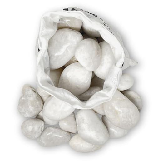 PGN White River Rocks for Plants - 20 Pounds - White Rocks with Smooth, Polished Surfaces - 1-3 Inch Stones for Planters, Aquarium Decorations, Vase, Fireplace, Landscaping, Outdoor Decor