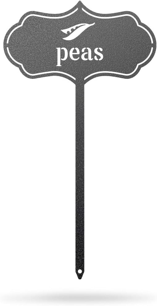 RealSteel - Seed & Plant Markers - Indoor/Outdoor Herb Garden Stakes - Elegant Fruit/Vegetable Seed Labels - Durable Plant Tags for Pots - Classy Design for Farmhouse/Greenhouse (Peas)
