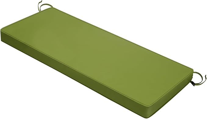 Outdoor Bench Cushion 48x18x3 Inch with Ties, Thick Waterproof Porch Swing Cushions for Patio Furniture Chair Pad, Seat Sofa Garden Replacement Cushion Sponge Filling