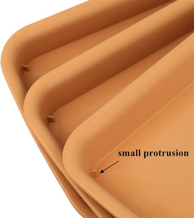 BangQiao 21 Inch Plastic Rectangular Planter Pot Saucer Tray for Indoor and Outdoor Plants, Pack of 3, Terracotta