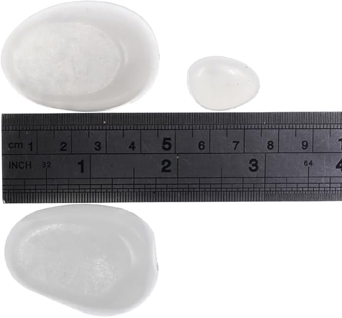 QTTLLI 20Pcs 4.5CM Large Glow Pebbles Glow in The Dark Decorative Stones Rocks for Garden Path Walkway Yard Fish Tank, White