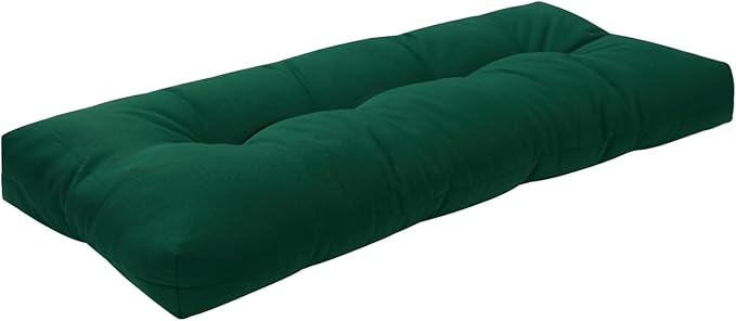 FUNHOME Outdoor Bench Cushion 48 x18 inch with Non-Slip Grips,Water Resistant Porch Swing Cushion,Bench Pillow Pads,Tufted Cushions for Patio Garden Furniture,48" Seat Cushions(Dark Green)