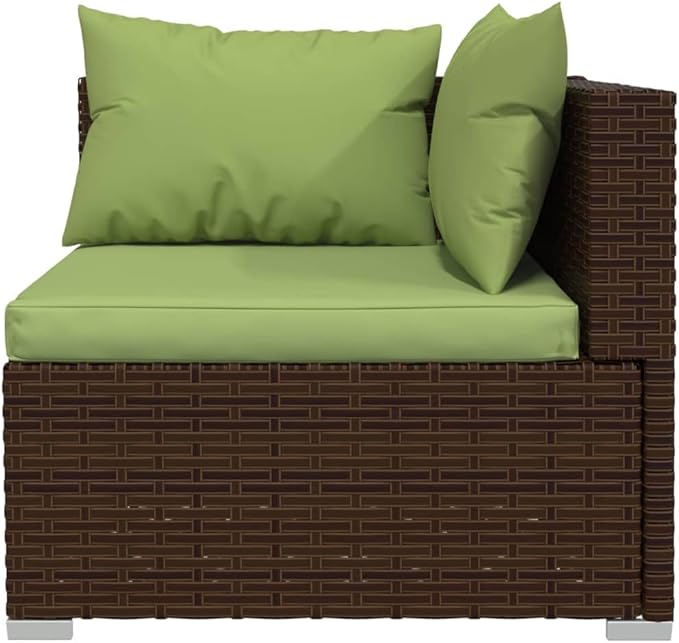 Garden Lounge Set Brown, Green Patio Furniture Set Garden Seating Ensemble for Pond Backyard