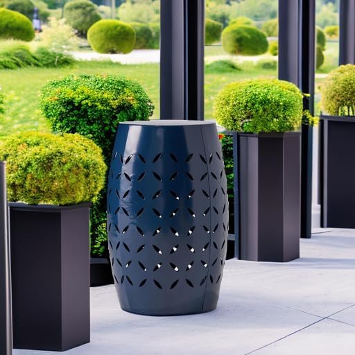 Christopher Knight Home Lilac Outdoor 12" Iron Side Table, Dark Blue
