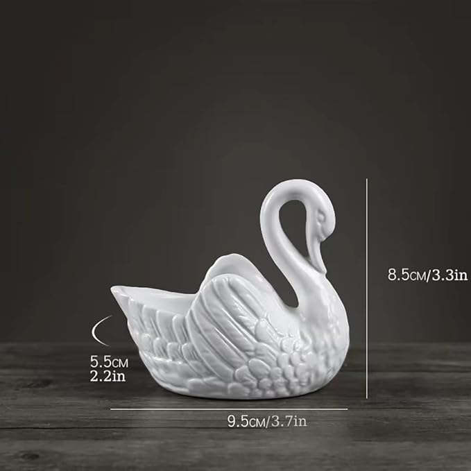 White Swan Succulent Planter, Porcelain, Candle Holder (2 Pack)