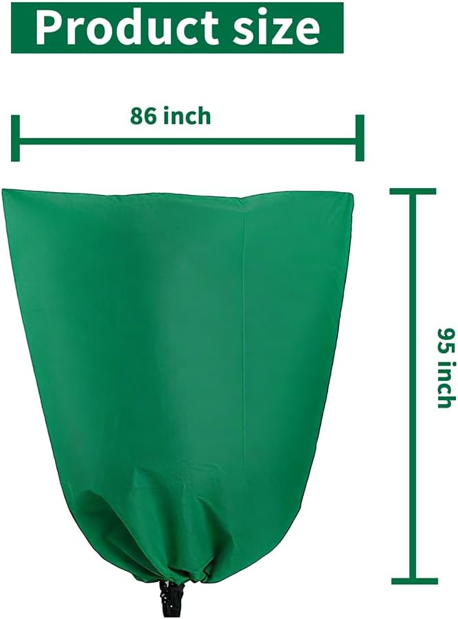 Baccessor Large Winter Plant Covers Freeze Protection Kit - 86x95 Reusable Frost Blankets with Adjustable Drawstring for Outdoor Bushes Potted Plants Tree