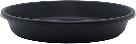 The HC Companies Flower Pot Saucers - Plastic Plant Saucer for Outdoors & Indoors - Traditional Design Plant Pot Trays for Water Drainage - Durable & Stylish Round Plant Tray (14-inch Black)