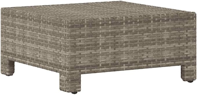 Footrest Grey Poly Rattan, Powder-Coated Steel Outdoor Patio Set Garden Furniture Set Garden Seating Ensemble for Pond Backyard
