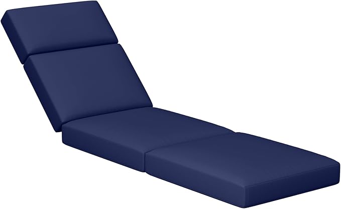 Chaise Lounge Cushions Outdoor, 72 x 21 x 4 Inch Lounge Chair Cushions for Outdoor Furniture - Waterproof Lounge Patio Replacement Cushion, 4In Fade-Resistant ThickPatio Chaise Lounge Cushion