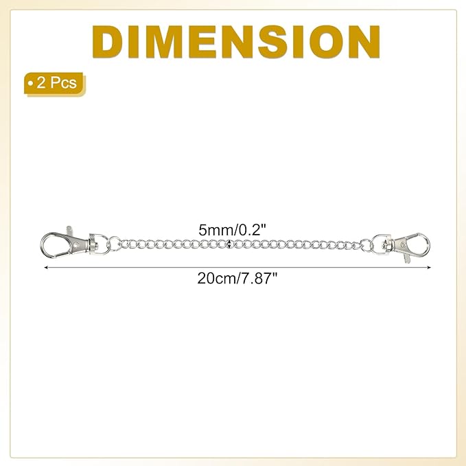 PATIKIL 2Pcs Hanging Chains with Clasp, 7.9 Inch Plant Hangers for Bird Feeders Planters Lanterns Wind Chimes Chalkboards and Ornaments, Silver