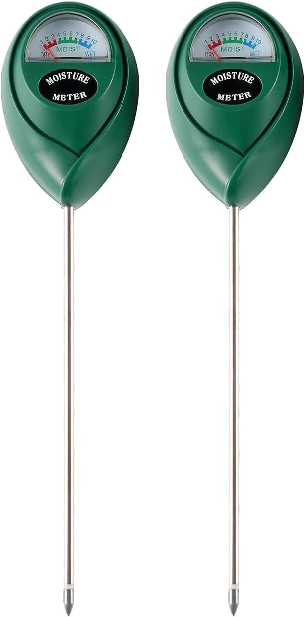 Soil Moisture Meter, 2 Pack Plant Water Meter Soil Meter Moisture Sensor Hygrometer for Indoor Outdoor Plant Care,No Battery Needed(Green)