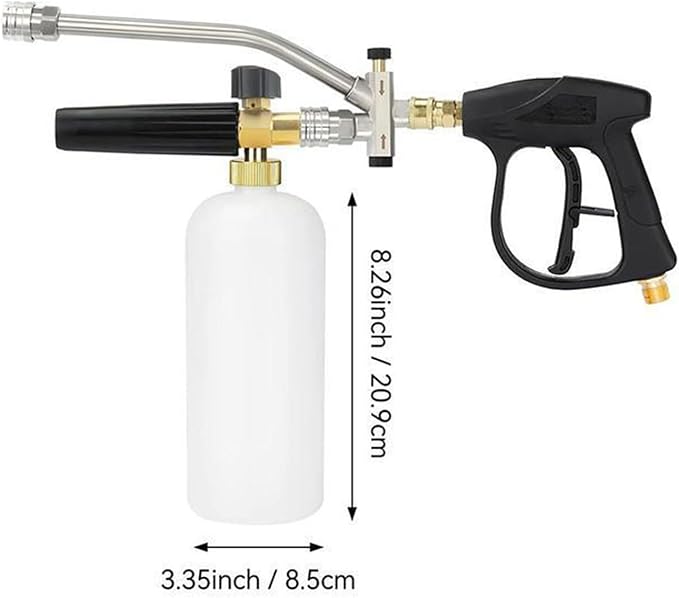 Foam Cannon Pressure Washer Kit - Double Nozzle Sprayer, Connector | Versatile Cleaning Accessory, High-Pressure Detailing Tool with Multi-Purpose Use During Home Exterior Washing, Auto Care, Garden