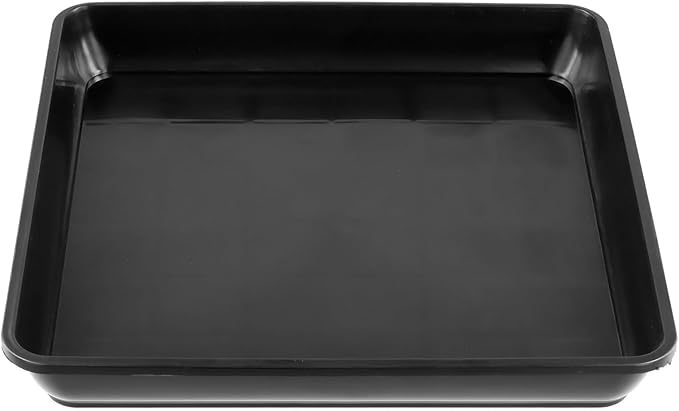 SOUJAP 20 Pack Black Square Plant Saucer, 8.7 Inch Inner Flower Pot Drip Tray for Outdoor Indoors,10 Inch Outer
