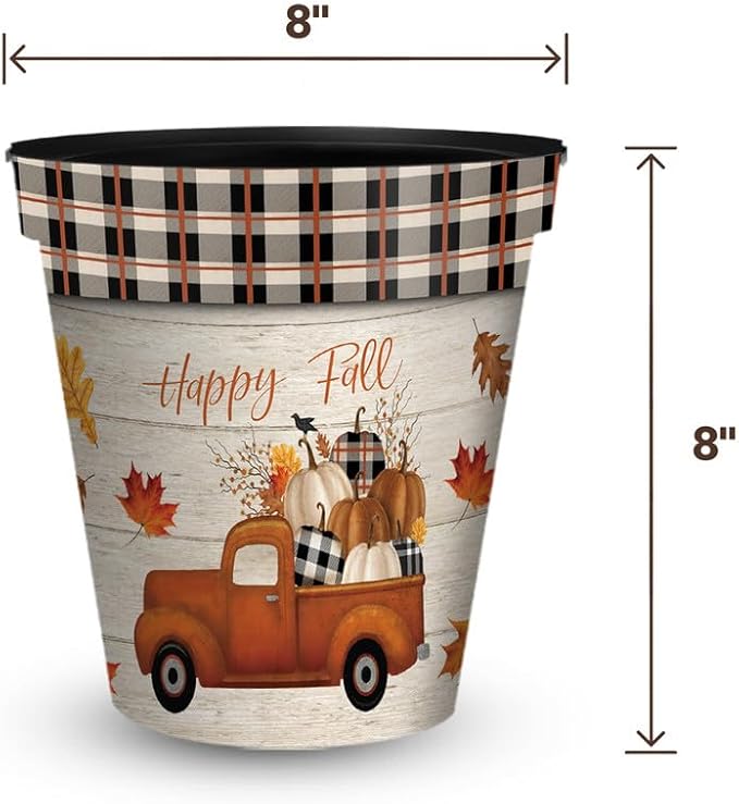 Briarwood Lane Planter 8.5" x 8.5" x 8.5" Happy Fall Pickup Truck Small for Fall Planter