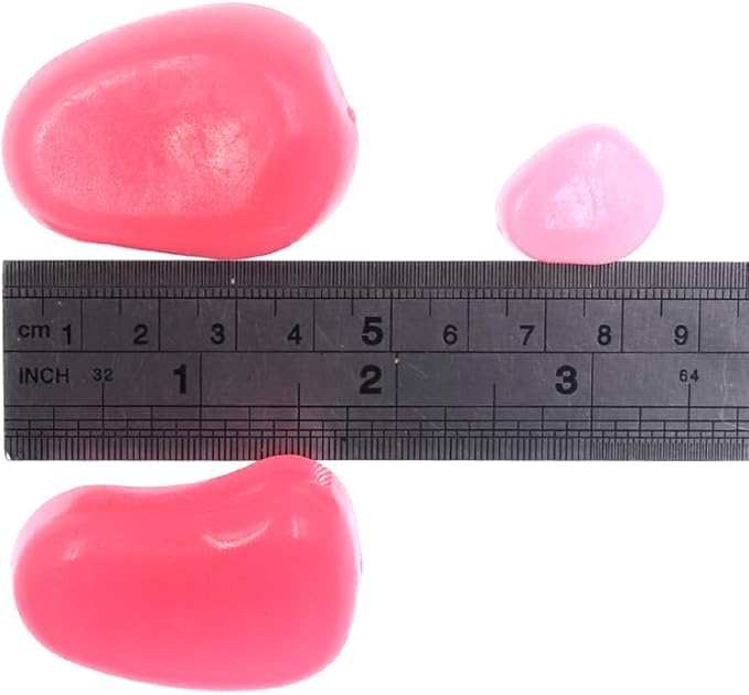 QTTLLI 20Pcs 4.5CM Large Glow Pebbles Glow in The Dark Decorative Stones Rocks for Garden Path Walkway Yard Fish Tank, Watermelon Red