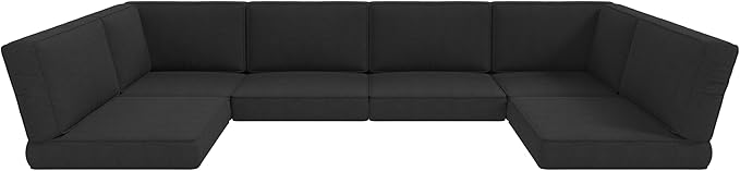 LayinSun Outdoor Furniture Replacement Cushions for 6 Seat Patio Rattan Wicker Sectional Conversation Sofa Set, 14-Piece Cushions Set