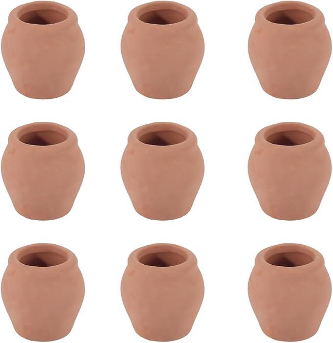 GORGECRAFT 10Pcs 0.9 Inch Mini Clay Pots Small Terracotta Porcelain Pots Pottery Planter Garden Flower Flower Terra Cotta Succulent Nursery Cactus Decoration Jars for Indoor Outdoor Home Windowsill