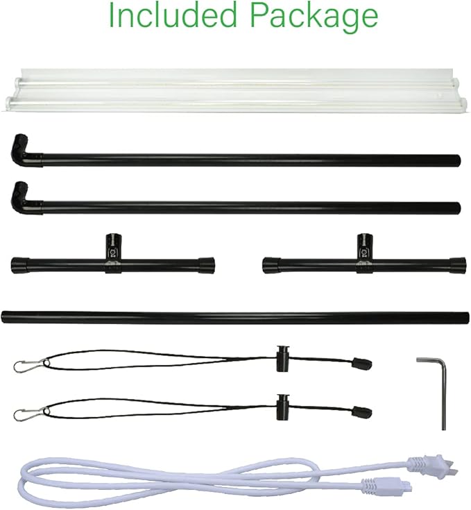 4 feet 40W LED Grow Light Stand Rack for Seedling,Growing Light for Indoor Plant,Natural White Light Full Spectrum LED Grow Light,Height Ajustable, Iron Pipe Frame, with Timer Outlet