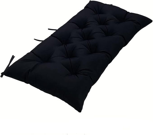 Outdoor Bench Cushion Black Non-Slip Patio Bench Cushions for Outdoor Furniture Thick Tufted Patio Chair Pads 40 inch for Swing Chair, Wicker Loveseat Settee,40 * 20"