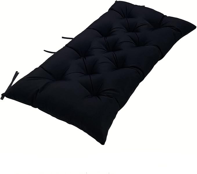 Water-Proof Bench Cushions Outdoor, Non-Slip Tufted Graden Bench Cushion 47 * 20 inches for Shoe Storage, Swing,Water Resistent Pads Replacement for Outdoor Furniture, Black